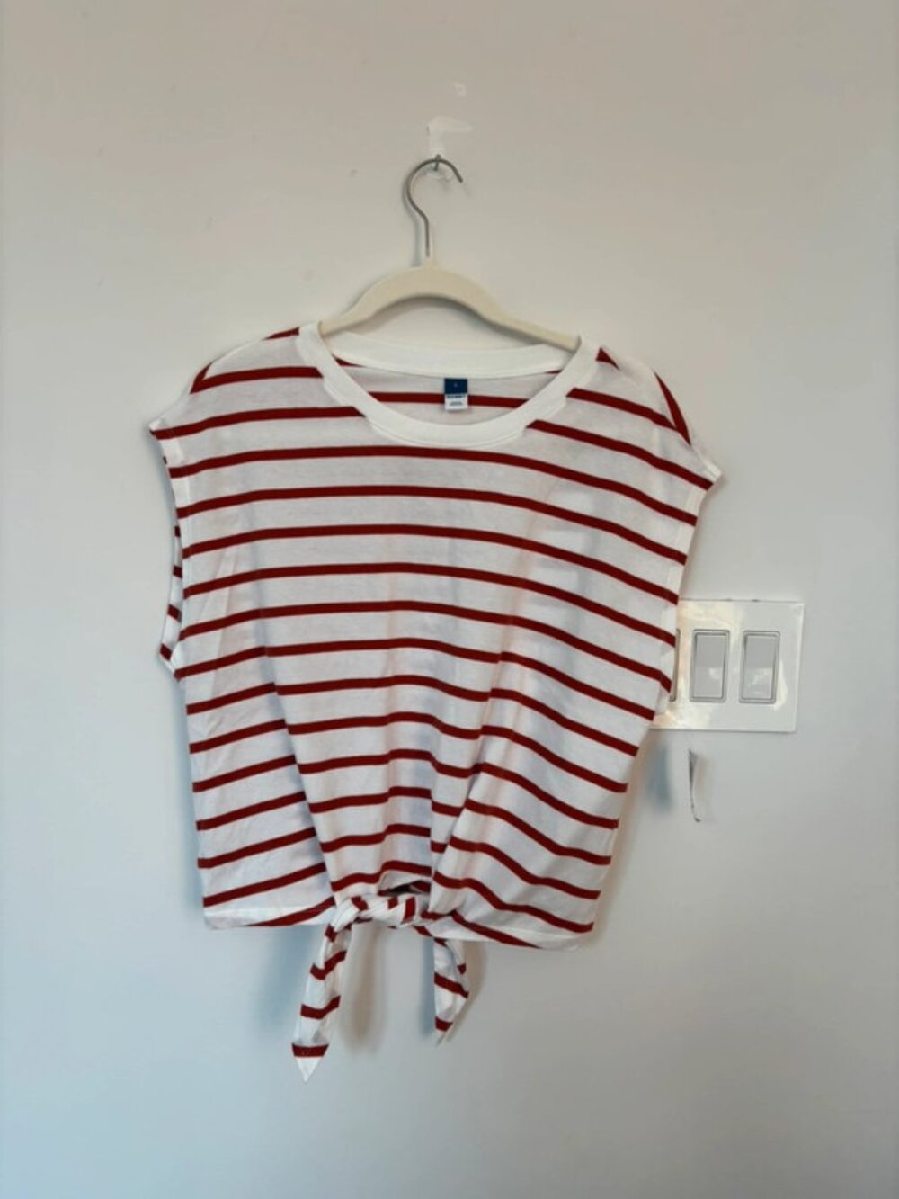 Striped knot-front shirt